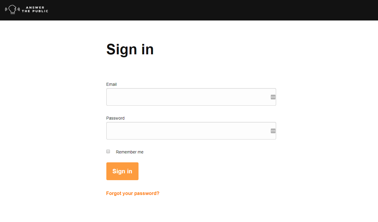 AnswerThePublic - Sign in
