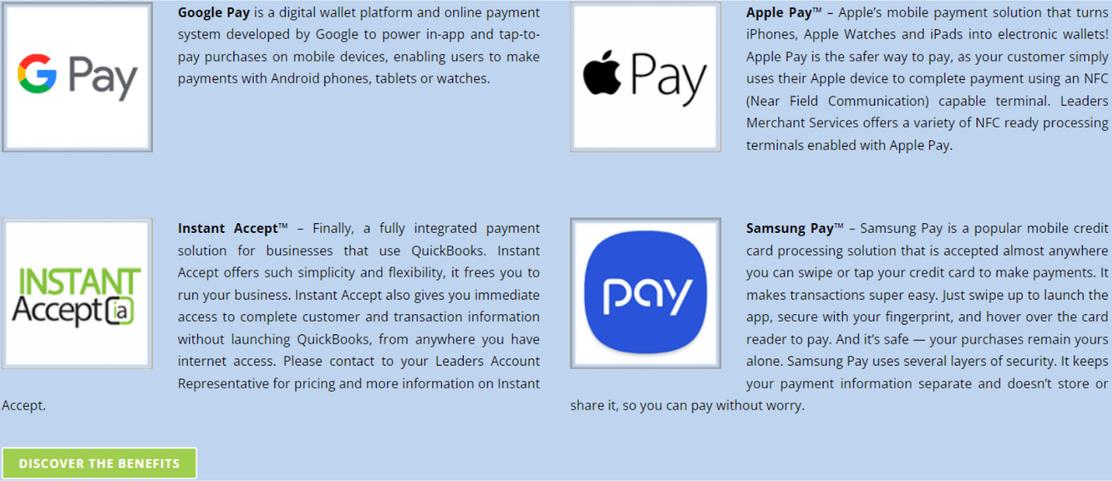 LMS accepted Payments