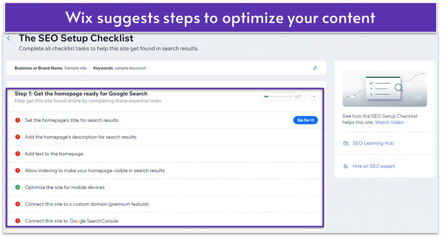 Wix SEO Setup Checklist