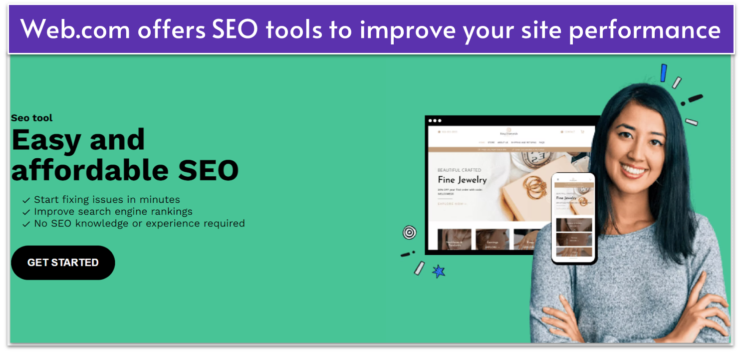 Web.com SEO tool features