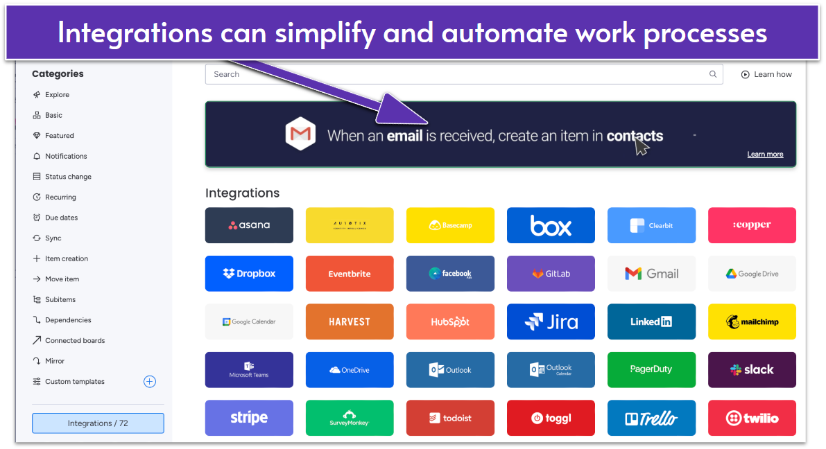 monday.com integration library for automations