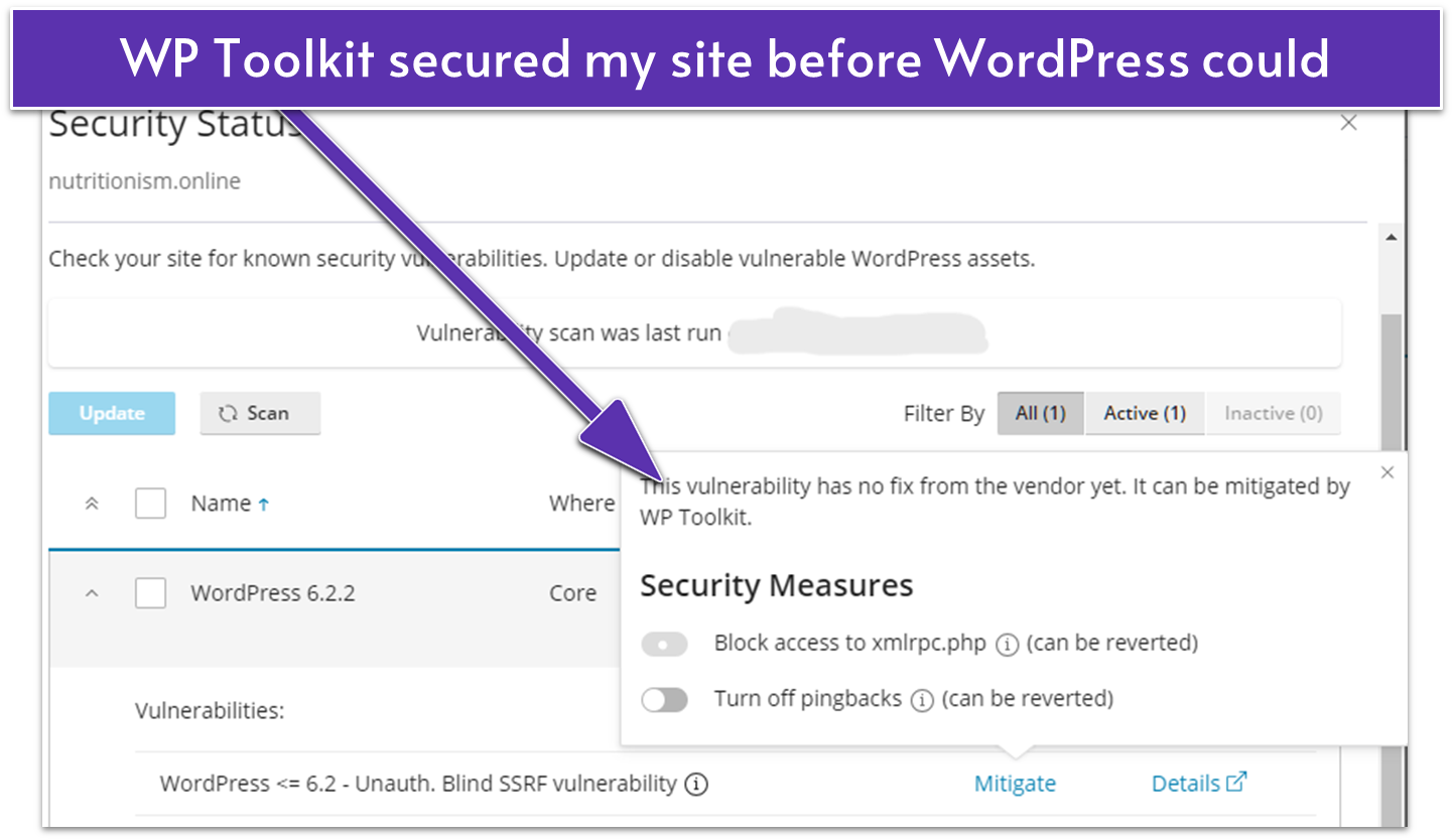 A2 Hosting's pre-installed WordPress came with a security vulnerability issue