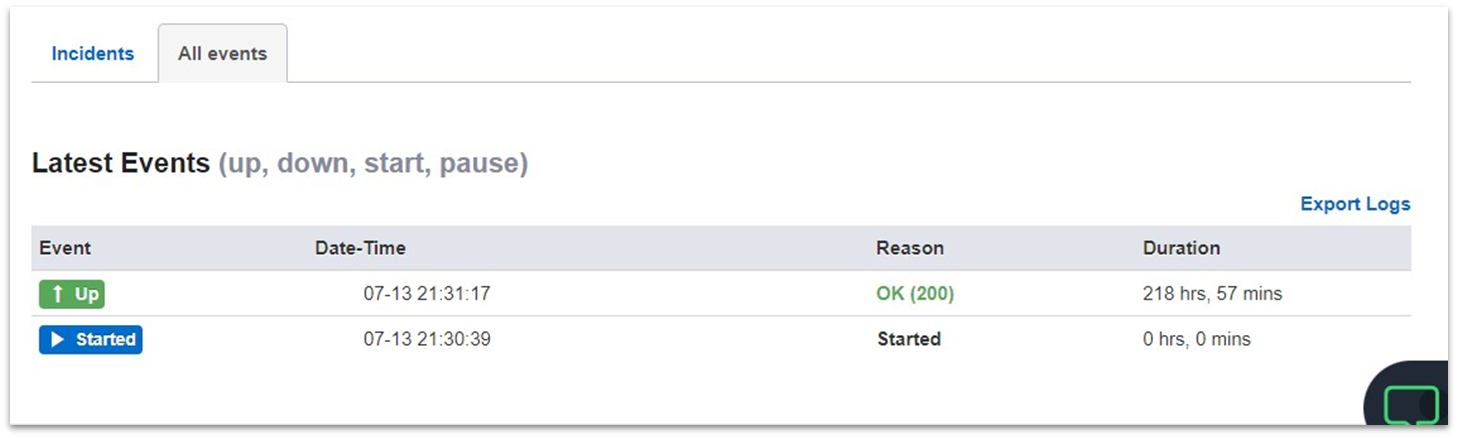 Nexcess uptime server monitor