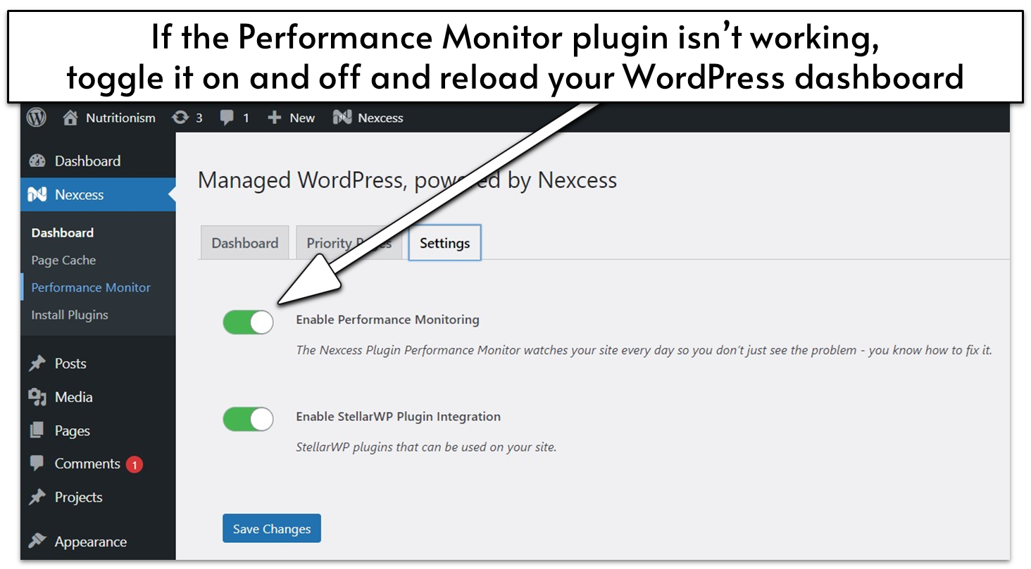 Nexcess Performance Monitor plugin