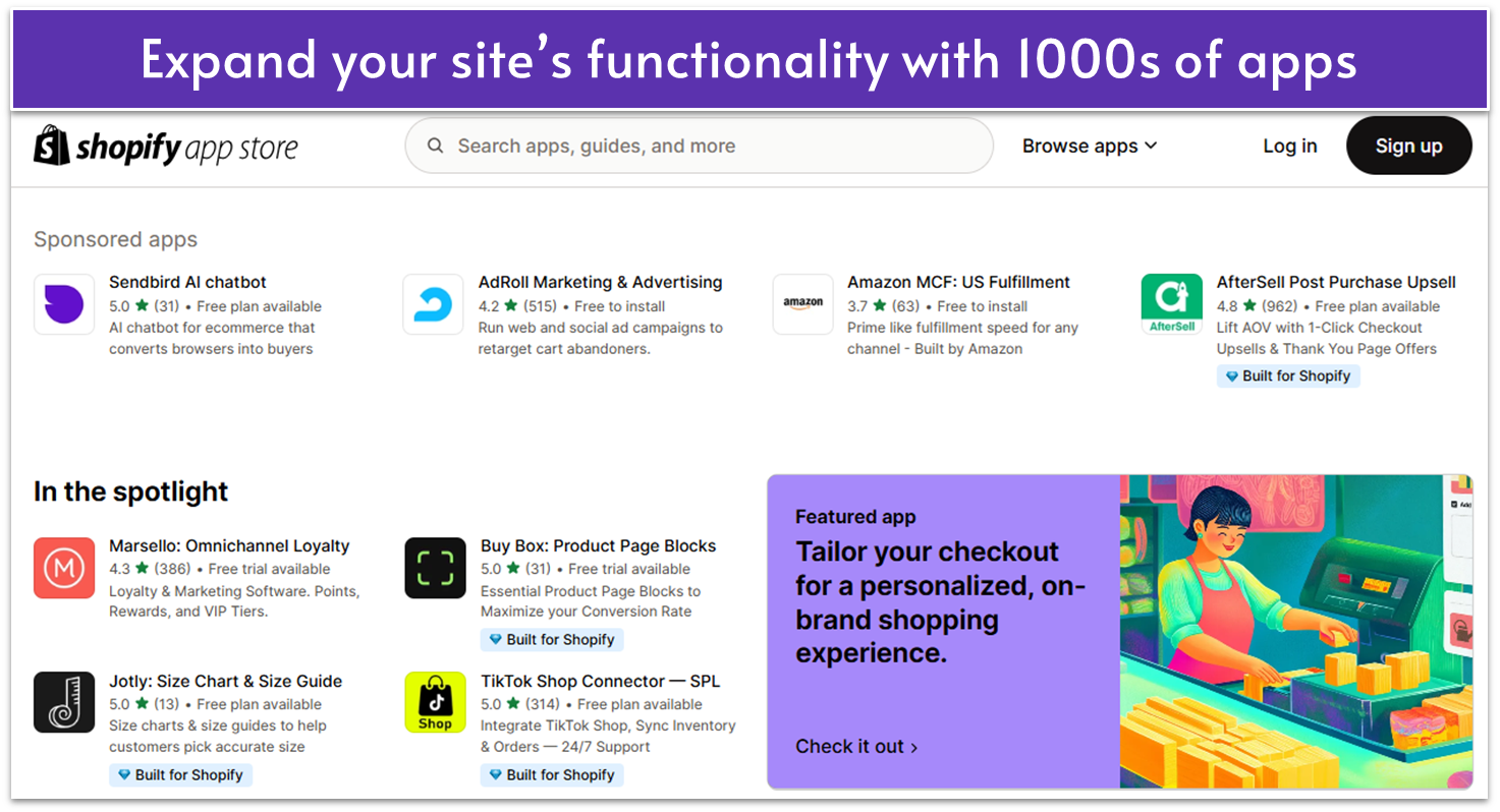 Screenshot of Shopify's App Store