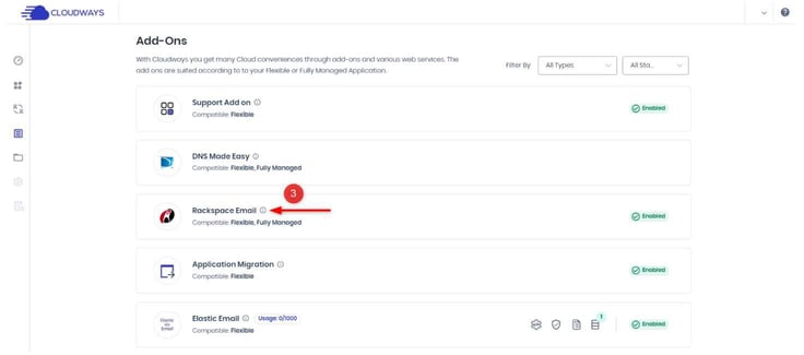 A screenshot of Cloudways user interface