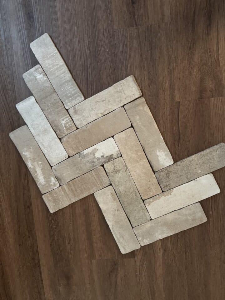 layout for herringbone pattern tile floors