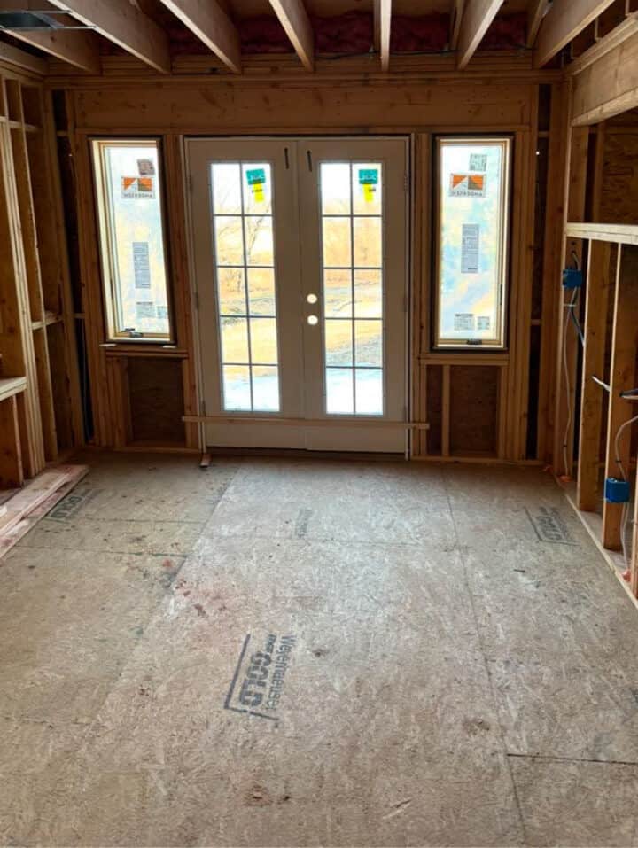 side-windows-next-to-French-doors-construction-photo and home renovation process