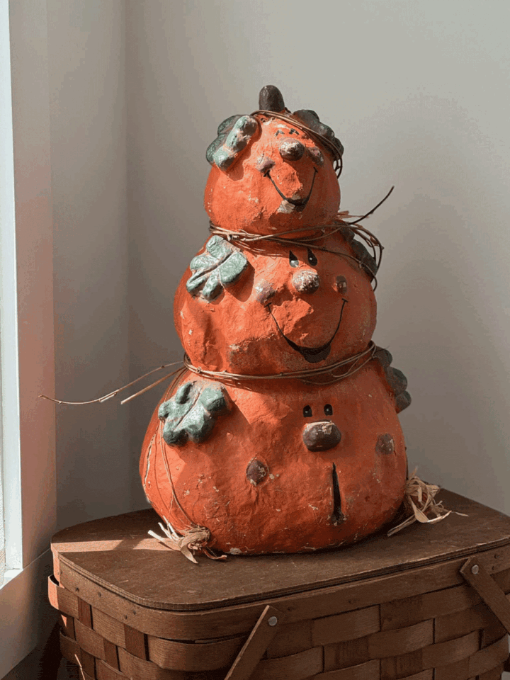 stacked-paper-mache-pumpkins