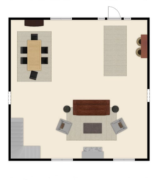 open concept decorating ideas and floor plan for furniture arrangement