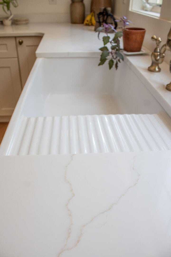 modern vintage drainboard sink