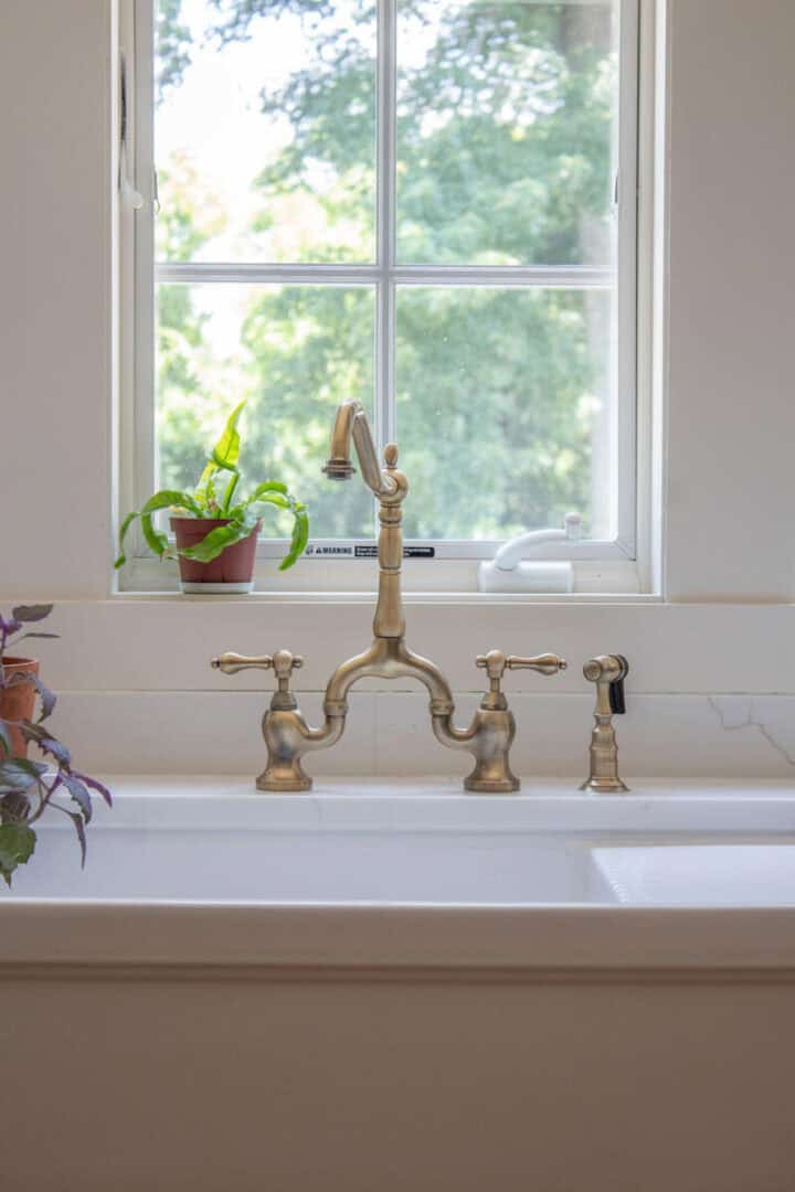 vintage brass antique style kitchen faucet