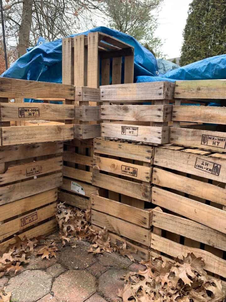 stacks of old wooden crates